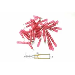 Bihr Runde Runde Felge Ø0,5mm2 / 1,5mm2 Runde Felge Spitze bis Ende - 50pcs Transparent Rot, rot