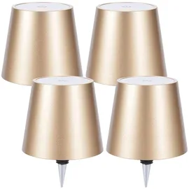 ideoon lights Akku Flaschenlampe Gold 4 St.