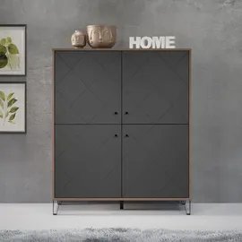 trendteam Montez 123 x 136 x 40 cm Grau/Eiche