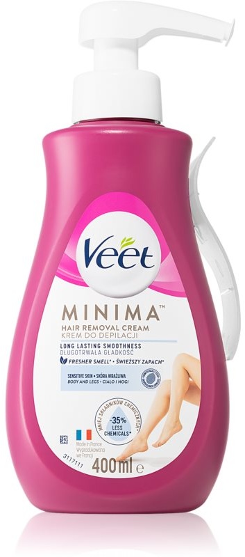 Veet Minima Sensitive Skin Enthaarungscreme für empfindliche Oberhaut Aloe Vera mit Vitamin E 400 ml