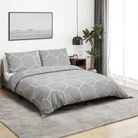 VidaXL Bettwäsche-Set Grau 200x220 cm Baumwolle