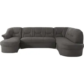 DOMO collection Wohnlandschaft DOMO COLLECTION "SARAFINA 295x83x180 cm, auch mit Federkern für mehr Sitzkomfort", grau (stone), B:295cm H:83cm T:180cm, Luxus-Microfaser (92% Polyester, 8% Nylon);Microfaser PRIMABELLE (100% Polyester);Microfaser PRIMABELLE (100%
