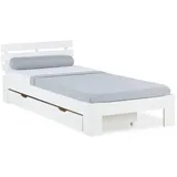 Homestyle4u Holzbett 90 x 200 cm Weiß
