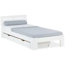 Homestyle4u Holzbett 90 x 200 cm Weiß