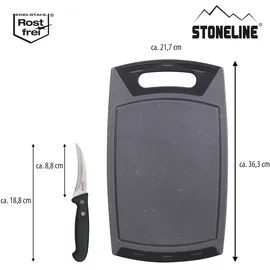 STONELINE Schneidebrett und Gemüsemesser Set, 2-tlg.