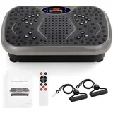 TLGREEN Vibrationsplatte 99 Stufen 5 Trainingsprogramme,Kompaktes Design, Leiser Motor, 99 Intensitätsstufen, Fitness Vibrationsboard für Zuhause, Fettverbrennung & Muskelaufbau grau
