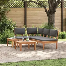 vidaXL Gartensofa-Set 4-tlg. braun/grau