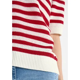 Cecil Kurzarmpullover mit Streifen rot XL