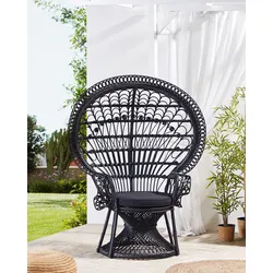 Gartenstuhl Rattan Schwarz EMMANUELLE