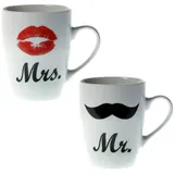 Out of the Blue Kaffeetasse 0,3 l Weiß 2 St.