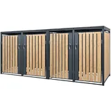 ML-Design Mülltonnenbox 4Er 240L 264x80x116,3cm Anthrazit-Lärchenoptik aus Stahl