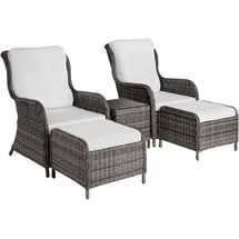 Tectake Benissa Set 5-tlg. grau