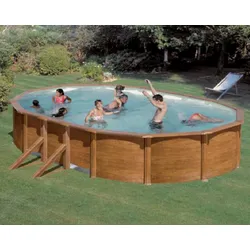myPOOL Poolset Feeling Wood Ovalform Stahlwandbecken Gr 2