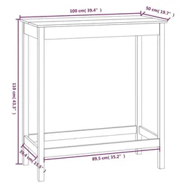 vidaXL Bartisch 100 x 50 x 110 cm Weiß