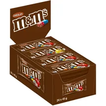 schokolade-linsen M&M Chocolate in einer bunten knuspriger Zuckerhülle 45g 24er Pack