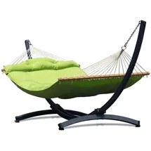Potenza Outdoor Hängematte mit Gestell für 2 Personen I Atlanta Stabhängematte XXL 210x140 cm 200kg I Tyatn Hängemattengestell 350kg Wetterfest