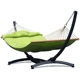 Potenza Outdoor Hängematte mit Gestell für 2 Personen I Atlanta Stabhängematte XXL 210x140 cm 200kg I Tyatn Hängemattengestell 350kg Wetterfest