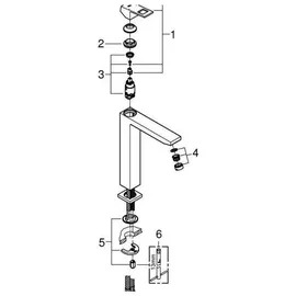 Grohe Eurocube Einhandbatterie hard graphite gebürstet
