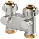 OVENTROP Umlenkstück mit Absperrung 1016362 Durchgang, 50mm, 3/4"ÜMx3/4"AG, vernickelt