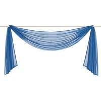 Yaland Voile Transparenter Freihandbogen einfarbig Uni Querbehang Wohnzimmer Gardinenschals (BxH 140x100, blau) 1 Stück