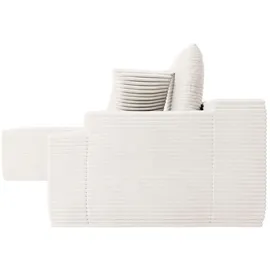 Juskys Eckcouch Cord 3-Sitzer Creme