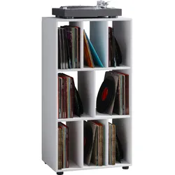 Schaltino Regal retro für LP Platten Rack 8 Regale weiß.