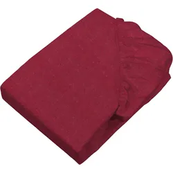 Bettlaken SETEX "Feinbiber Melange Spannbetttuch", rot (dunkelrot), B:90cm L:200cm, Feinbiber, Obermaterial: 90% Baumwolle, 10% Polyester, Laken, Spannbettlaken, Melange-Effekt: Tiefe, Lebendigkeit, interessante Optik für das Auge