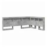 vidaXL Aufbewahrungskopfteil mit Regal Beton Grau 120 cm Holzwerkstoff