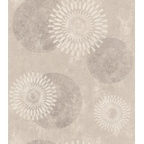 Rasch Textil Rasch Vliestapete 651713 Kreise grau-beige 10,05 x 0,53 m