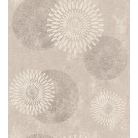 Rasch Textil Rasch Vliestapete 651713 Kreise grau-beige, 10,05 x 0,53 m