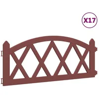vidaXL Rasenkante 1000 x 25 cm 17 Stk. rot