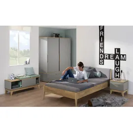 Paidi Nachtschrank Sten 48,2 x 39 x 46,5 cm Grau/Eiche