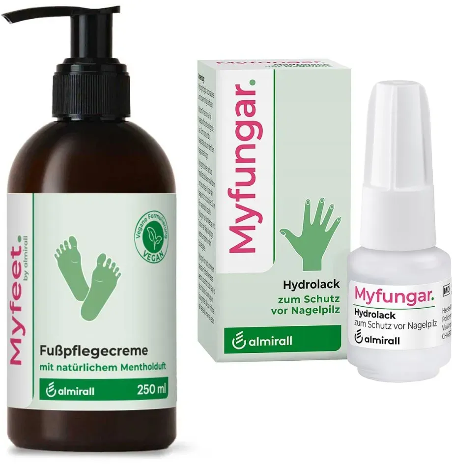 Myfeet By Almirall Fußpflegecreme + Myfungar Nagellack Lösung