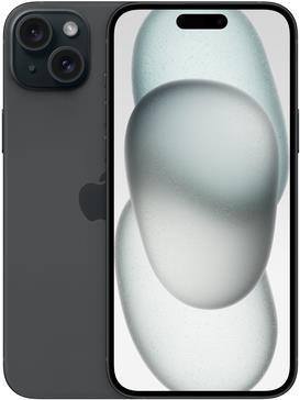 Apple iPhone 15 Plus - 5G Smartphone - Dual-SIM / Interner Speicher 256GB - OLED-Display - 6,7" - 2796 x 1290 pixels - 2 x Rückkamera 48 MP, 12 MP - front camera 12 MP - Schwarz (MU183ZD/A)