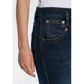 Herrlicher "Shyra Cropped Denim Stretch", Damen, Gr. 29, N-Gr, blau (orion), Denim/Jeans, Obermaterial: 97% Baumwolle, 3% Elasthan, Jeans, mit halb verdeckter Knopfleiste