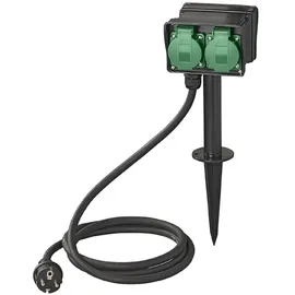PRO PLUS Gartensteckdose Schuko 4-fach mit Erdspieß 2M 3x2,5mm2
