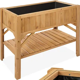 Tectake Hochbeet mit Ablage 119 x 53 x 90 cm braun