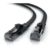 Primewire CAT 8.1 Netzwerkkabel Flach 40 Gbits, Baumwollmantel, LAN Kabel Patchkabel, Gigabit RJ45 Ethernet Cable, Flachbandkabel, Verlegekabel - 15m