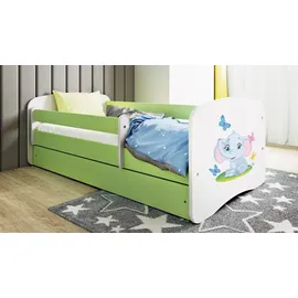 raumhirsch furniture Kinderbett Elefant 80 x 180 cm Holzwerkstoff grün