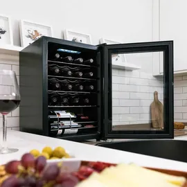 Cecotec Getränkekühlschrank - 24 Flaschen Bolero GrandSommelier 2050 Black Compressor. Einstellbare Temperatur von 5-18°C, Hohe Leistung, Leiser Betrieb und vibrationsfrei.