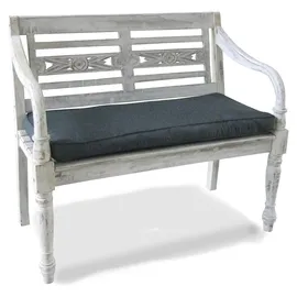 Buri Teak-Gartenbank 100 x 50 x 90 cm Weiß