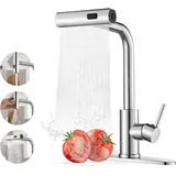 Küchenarmatur Mit Ausziehbrause – Wasserfall-küchenarmatur – Armatur Mit 3 Funktionen – Verchromt