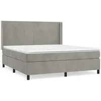 VidaXL Boxspringbett mit Matratze Hellgrau 180x200 cm Samt