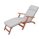 PillowPrim Liegenauflage, Auflage Gartenliege (Aschgrau) 178 x 47 cm, 5 cm dick, Auflagen für Deckchair, Bequeme Polsterauflage für Sonnenliege, Liegestuhl