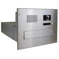 Edelstahl Kamera Durchwurf Briefkasten - Tiefe 39-62 cm- B-042