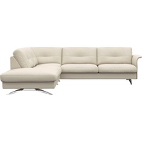 FLEXLUX Ecksofa Glow, super bequem durch hochwertigem Sitzaufbau mit Federkern, L-Form, Skandinavisches Design, In hochwertiger Verarbeitung weiß