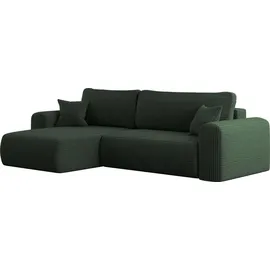 kaiser möbel Ecksofa mit Schlaffunktion L-förmiges Sofa Capri Stoff Poso Grün Links