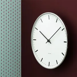 Arne Jacobsen Clocks City Hall 21,0 cm 5520 weiss/schwarz