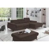Cotta Ecksofa »Kitty L-Form«, mit Kopfteilverstellung, wahlweise mit Bettfunktion & Bettkasten braun