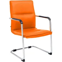 Deluke Besucherstuhl, Orange, Leder, 56x92x60 cm, Esszimmer, Stühle, Esszimmerstühle,